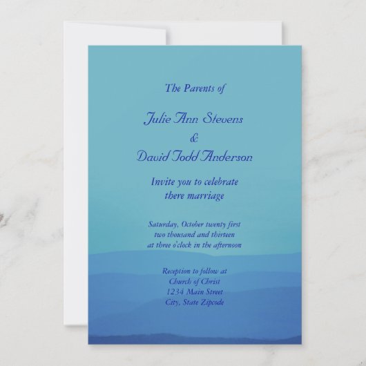 Hochzeit der Blauen Berge Einladung (Vorderseite)