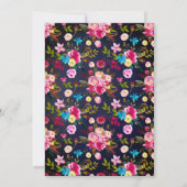 Hochzeit der Blauen Blauen Typografie in moderner Einladung (Rückseite)