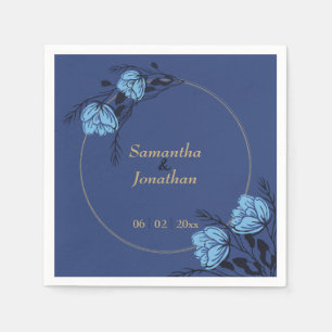 Hochzeit der blauen Blume Serviette