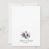 Hochzeit der blauen Blumen der Marine Einladung (Rückseite)