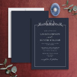 Hochzeit der blauen Blumenrinde Einladung<br><div class="desc">Die Einführung der Navy Blue Floral Border Monogram Wedding Einladung! Dieses moderne Hochzeitsladen besticht durch eine wunderschöne, handgezeichnete, blumenlinienförmige Monografie mit handgeschriebenen Schriftzeichen für eine einzigartige und elegante Touch. Ideal für alle Frühlings- und Sommerschulen, wird diese Einladung Ihre Gäste begeistern. Das elegante und schlichte Design ist ideal für Paare, die...</div>