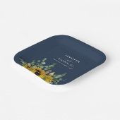 Hochzeit der blauen Blütenblume der modernen Navy Pappteller (Gewinkelt)