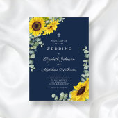 Hochzeit der Blauen Blütenblume der Navy Einladung