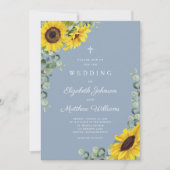 Hochzeit der Blauen Blütenblume Einladung (Vorderseite)