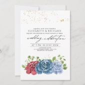 Hochzeit der Blauen Blütengrün der klassischen Mar Einladung (Vorderseite)