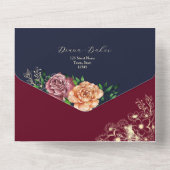 Hochzeit der Blauen Burgund All In One Einladung (Rückseite)