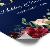 Hochzeit der Blauen Burgunder Blütengoldblume Lieb Poster (Ecke)