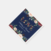 Hochzeit der Blauen Burgunder Blütengoldblume Lieb Serviette (Ecke)