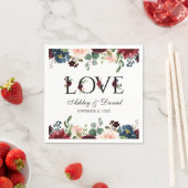 Hochzeit der blauen Burgunder-Liebe Serviette (Beispiel)