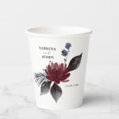 Hochzeit der Blauen Burgundy Rot Gothic Pappbecher (Vorderseite)