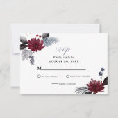 Hochzeit der Blauen Burgundy Rot Gothic RSVP Karte (Vorderseite)