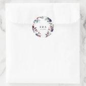 Hochzeit der Blauen Burgundy Rot Gothic Runder Aufkleber (Tasche)