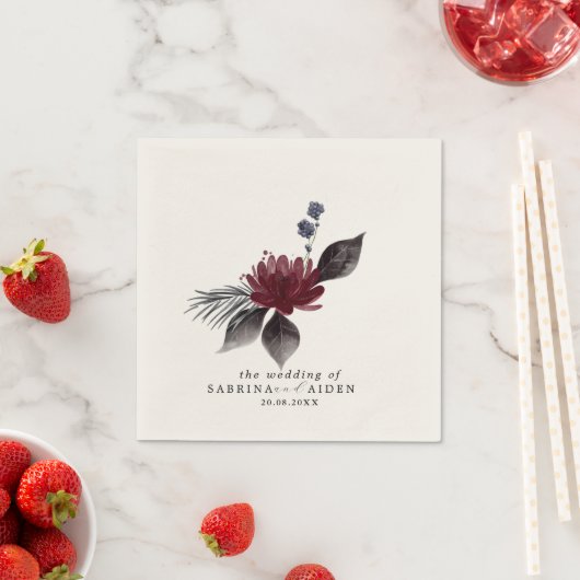 Hochzeit der Blauen Burgundy Rot Gothic Serviette (Beispiel)