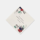 Hochzeit der Blauen Burgundy Rot Gothic Serviette (Ecke)