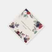 Hochzeit der Blauen Burgundy Rot Gothic Serviette (Ecke)