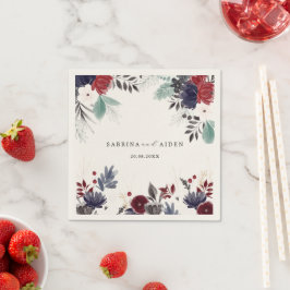 Hochzeit der Blauen Burgundy Rot Gothic Serviette