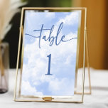 Hochzeit der blauen Eiswolken Tischnummer<br><div class="desc">Dies ist eine blaue,  weiße,  glänzende Wolken Hochzeit-Tischnummer!</div>