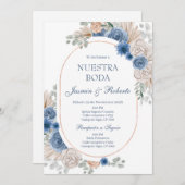 Hochzeit der Blauen Flora Einladung (Vorne/Hinten)