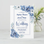 Hochzeit der Blauen Flora Einladung (Stehend Vorderseite)