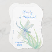 Hochzeit der blauen grünen Natur mit Wasserfarbe Einladung (Vorne/Hinten)