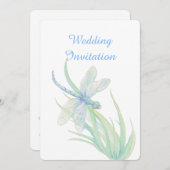 Hochzeit der blauen grünen Natur mit Wasserfarbe Einladung (Vorne/Hinten)