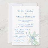 Hochzeit der blauen grünen Natur mit Wasserfarbe Einladung (Rückseite)