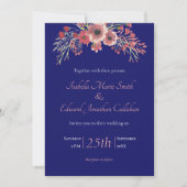 Hochzeit der Blauen Korallenblume Einladung (Vorderseite)