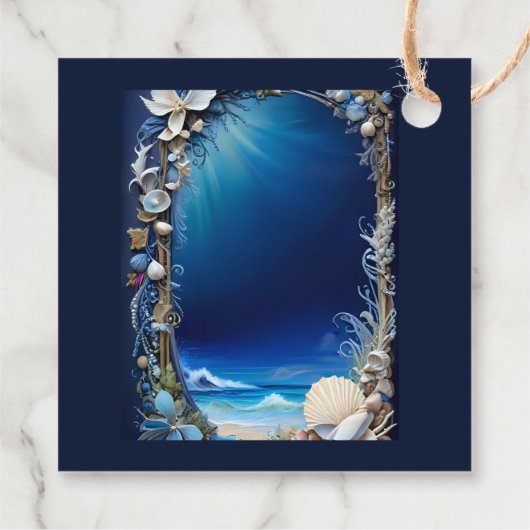 Hochzeit der blauen Küste Geschenkanhänger (Rückseite)