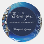 Hochzeit der blauen Küste Runder Aufkleber (Vorderseite)