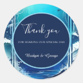 Hochzeit der blauen Küste Runder Aufkleber (Vorderseite)