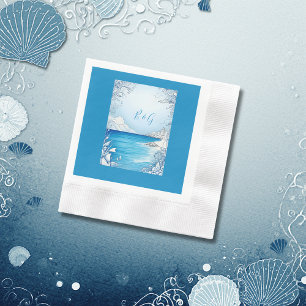Hochzeit der blauen Küste Serviette
