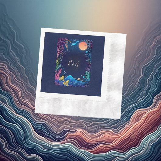 Hochzeit der blauen Küste Serviette