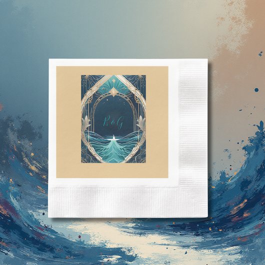 Hochzeit der blauen Küste Serviette