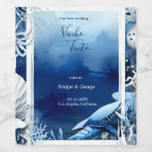 Hochzeit der blauen Küste Weinetikett (Einzelnes Label)