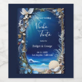 Hochzeit der blauen Küste Weinetikett (Einzelnes Label)