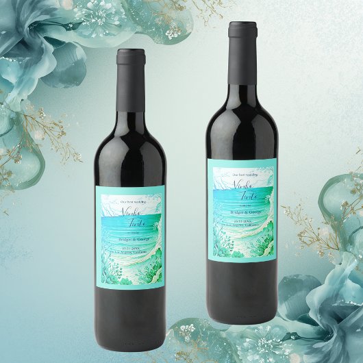 Hochzeit der blauen Küste Weinetikett