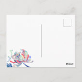 Hochzeit der blauen Navy-Floral Save the Date Postkarte (Rückseite)