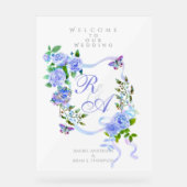 Hochzeit der Blauen Rose Acrylschild (Vorderseite)