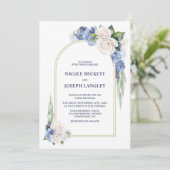 Hochzeit der Blauen Rose Einladung (Stehend Vorderseite)