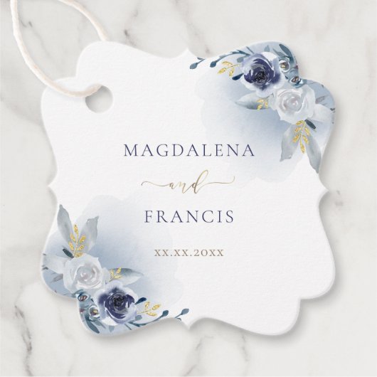 Hochzeit der blauen Rose Geschenkanhänger (Vorderseite)