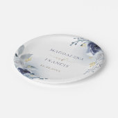 Hochzeit der blauen Rose Pappteller (Schrägansicht)