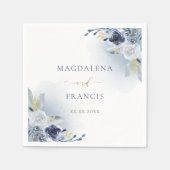 Hochzeit der blauen Rose Serviette (Vorderseite)