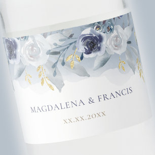 Hochzeit der blauen Rose Wasserflaschenetikett