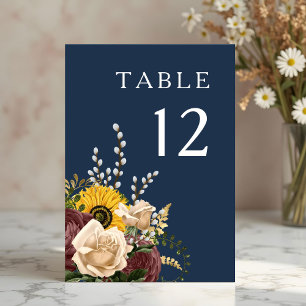 Hochzeit der Blauen Sonnenblume in Elegant Tischnummer
