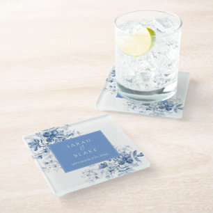 Hochzeit der Blauen Toile Glasuntersetzer