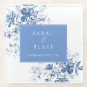 Hochzeit der Blauen Toile Glasuntersetzer (Vorderseite)