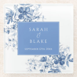 Hochzeit der Blauen Toile Glasuntersetzer