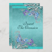 Hochzeit der Blauen Verlobung Einladung (Vorne/Hinten)