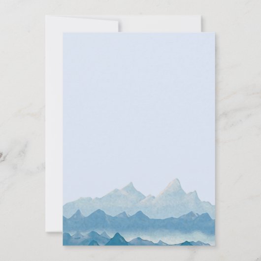 Hochzeit der Blauen Wasserfarbe RSVP Einladung (Rückseite)