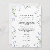 Hochzeit der blauen Wildblume Dankeskarte (Rückseite)